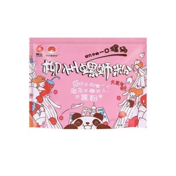柳全螺螄粉色360g袋裝粉色款廣西柳州正宗螺絲粉網紅柳全螺獅粉