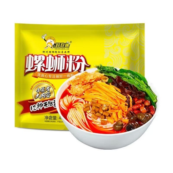 好歡螺螺螄粉黃色加量400g柳州美食特產特色方便面速食袋螺絲粉酸辣粉